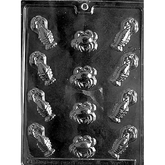 Grandmama's Goodies N004 Lobster Crab Assortment Chocolate Candy Soap Mold with Exclusive Molding Instructions