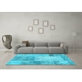 thumbnail image 3 of Ahgly Company Indoor Square Patchwork Light Blue Transitional Area Rugs, 4' Square, 3 of 4