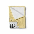 thumbnail image 2 of Kiss Me Soft Flannel Fleece Throw Blanket, Retro Words on a Swirled Stripe with Hearts on Halftone Background, Cozy Plush for Indoor and Outdoor Use, 50" x 70", Orange Pale Yellow Grey, by Ambesonne, 2 of 6