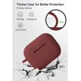 thumbnail image 3 of Simr Skin for AirPods Pro Case, [Thicker] Shockproof Protective Cover W/Cute Keychain/Strap Accessories for IBAOLEA AirPods Pro Charging Case (Gray) Dark red, 3 of 7