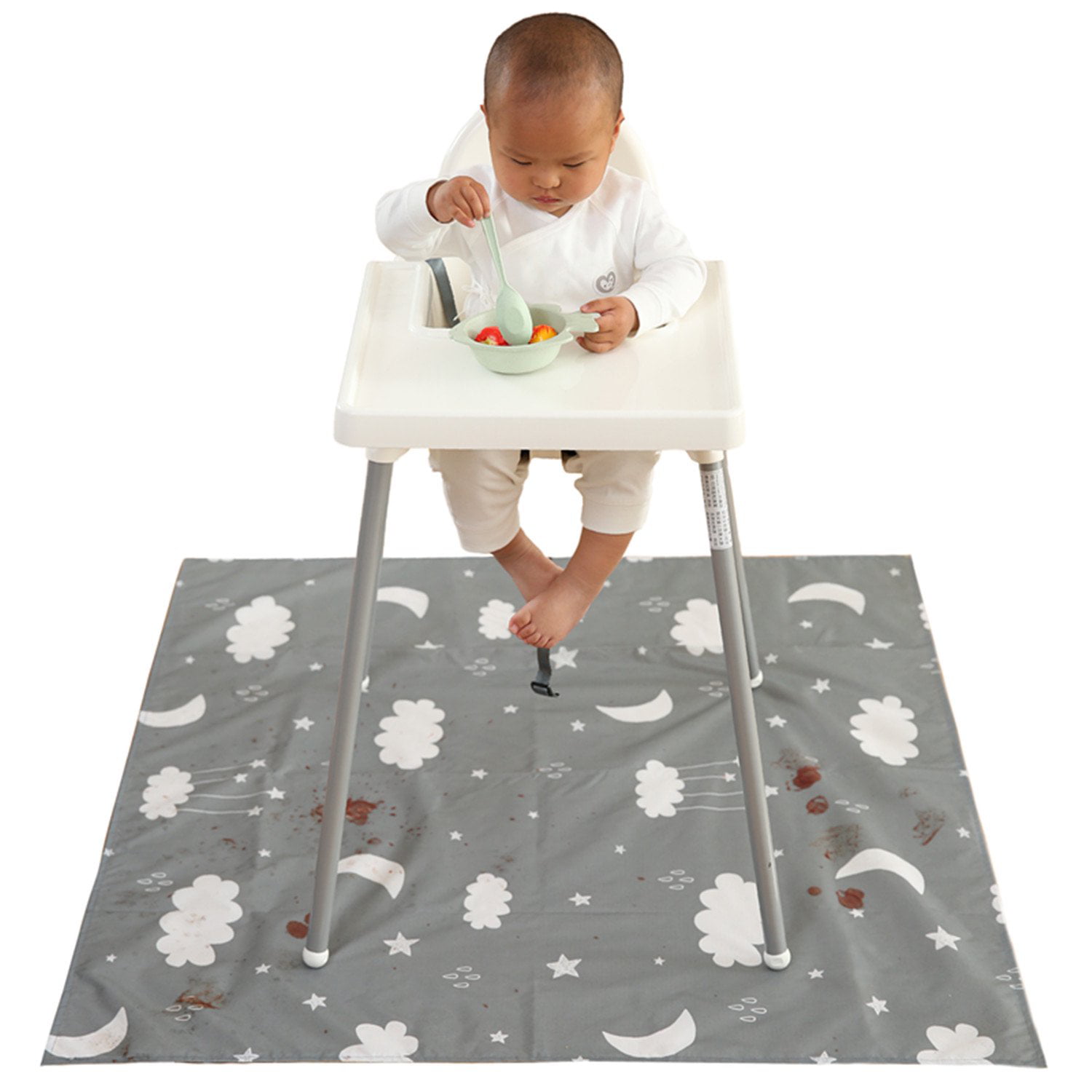 Plus Signs Waterproof Spill Mat for Pets Washable Play Mat 54 Large ReignDrop Splat Mat for High Chair Arts Portable Crafts for Baby Picnic Non Slip Durable Kids Reusable Splash 