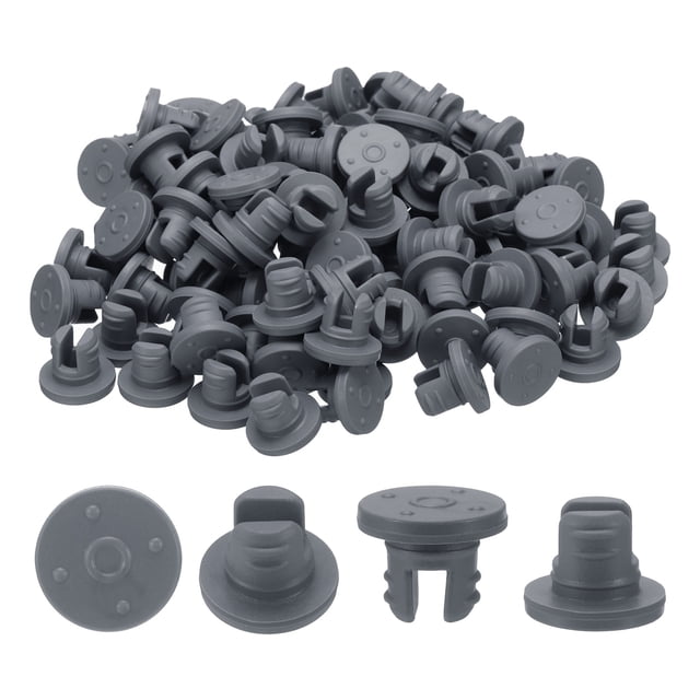 Tapones de goma Uxcell de 7.5mm/0.3" para viales, 200 piezas de tapón de goma butílica de dos patas para viales de vidrio y frascos de cultivo de líquidos, gris