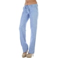 thumbnail image 4 of ToBeInStyle Women's Cozy Linen-Cotton Blend Heather Dye Pants - Blue - Small, 4 of 7
