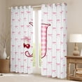 thumbnail image 2 of Feelyou Buffalo Initial Letter Black Out Curtains for Kids, Kawaii Pink Ribbon Bow-tie Curtains Pack of 2 (42x63 Each), Monogrammed J Bedroom Curtains, Window Curtains Home Decor, 2 of 6