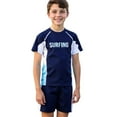 thumbnail image 6 of Kiijoy Boy's Letter Print Quick Dry Athletic Swimsuit Rash Guard & Shorts Set, Sizes 7-12, 6 of 8