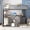 Gray, variant on DRNANLIT Full Size Loft Bed with Two Chests of Drawers, Desk & LED Light Strip – Space-Saving Design with Independent Staircase, Multi-Functional Workstation, APP-Controlled Lighting, Gray