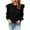 Black, variant on Utoimkio Women's Crewneck Sweaters Cable Knit Long Sleeve Ruffled Pullover Sweaters Fall Loose Fit Pullover Tops for Women