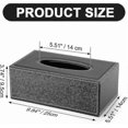 thumbnail image 2 of Rectangular Leather Tissue Box Holder For Lmell Home, Office, Car Automotive Decoration (black), 2 of 5