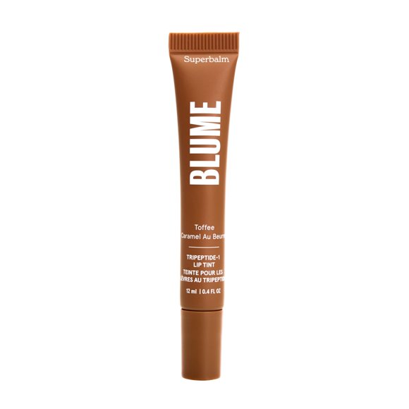Bálsamo labial Blume Tri-Peptide Toffee, color marrón suave, 12 ml