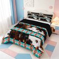 thumbnail image 2 of Erosebridal Animal Hide Pattern Queen Comforter Set,Western Cowhide Comforter Sets Queen,Black Reversible,3-Piece,1 Comforter and 2 Pillowcases, 2 of 7