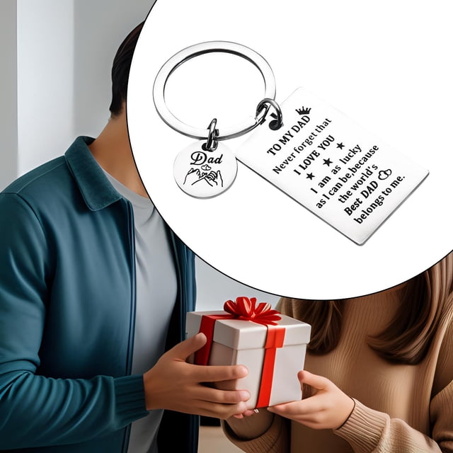 Llavero de regalo para el Día de Padre Perfke de Acero inoxidable 30 mm