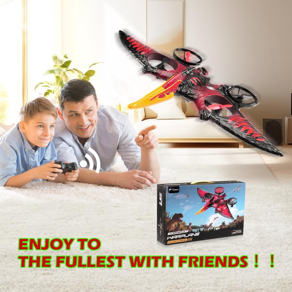 Roofworld Dragon RC Plane, 2.4G 6-Axis Gyro EPP Foam Aircraft, Red