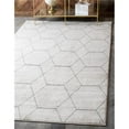 thumbnail image 1 of Unique Loom 3140894 5 x 8 ft. Geometric Trellis Frieze Rectangular Rug, Ivory, 1 of 2