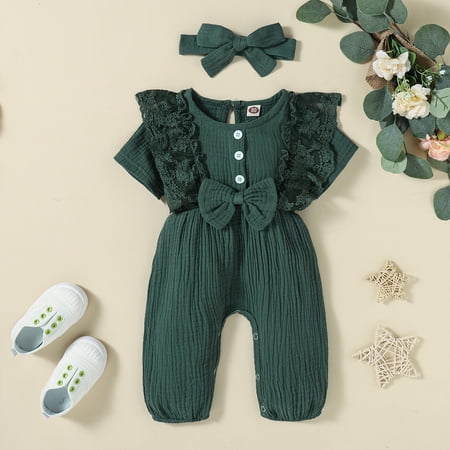 

Aayomet Baby Rompers Girl Baby Winter Romper Baby Girls Long-Sleeve Coveralls Multipacks Green 0-6 Months