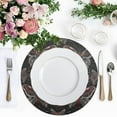 thumbnail image 4 of Butterflies Black Black Round Placemats Plate Mats 15 Inch Non-Slip Heat Resistant Washable PVC Set Indoor for Kitchen Dining Table 4PCs, 4 of 6