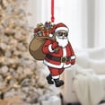 thumbnail image 2 of ViciArt Santa Claus Christmas Ornament, Sunglasses & Gift Sack Holiday Decoration, Acrylic/Fiber Wood, 2 of 4