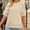 Beige, variant on Shirts for Women Casual Cotton Linen T-Shirt Hollow Out Crochet Lace Trim 3/4 Sleeve Top Spring Summer Loose Fit Breathable Blouse L Size Spring Summer Womens Tops