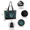 thumbnail image 2 of FORMRS Canvas Laptop Tote Bag for Women with 15.6" Computer Compartments Shoulder Handbag, Green Dragon Flowers, 2 of 7