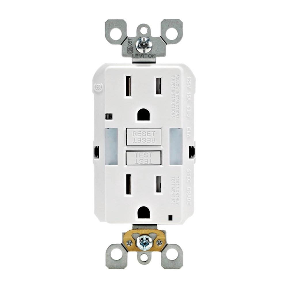 Leviton Smartlockpro 15 Amps 125 V Duplex White Gfci Outlet 5 15r 1 Pk