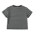 thumbnail image 5 of Clothes for Girls 10-12 Cute Outfits Girls Outfit, Boys In Summer Fashionable and Personalized Striped Short Sleeve and Shorts Two Piece Set, 5 of 9