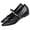 Black, variant on Black Shoes For Ladies Round Toe Block Heel Comfort Shoes With Adjustable Buckle Hidden Wedge Heel For Daily Casual Wear And All Day Walking Size 39
