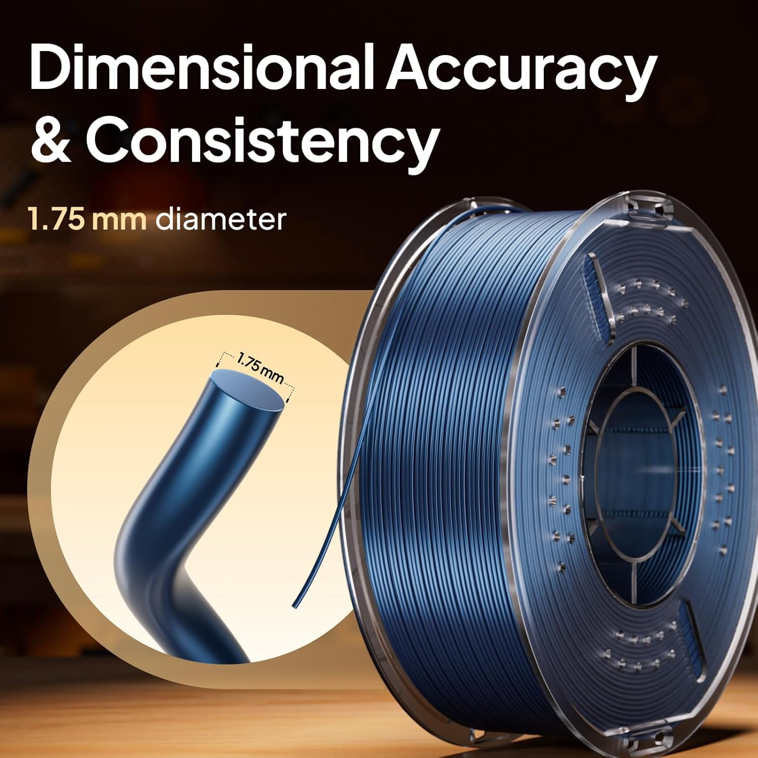Metallic PLA Filament 1.75mm Metallic Bronze 1KG, Metal-Like Shiny 3D Printer Filament High Dimensional Accuracy, 1kg Spool (2.2lbs) Compatible with Most FDM 3D Printers
