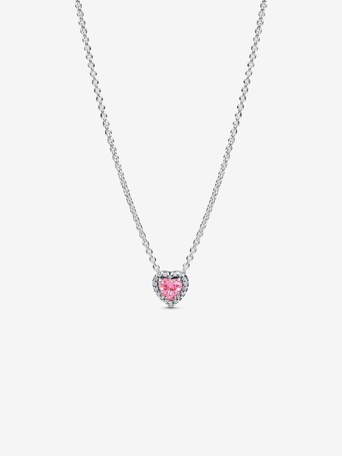 CORAZON PANDORA Elevated Heart Cubic Zirconia Pendant Adjustable