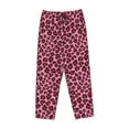 thumbnail image 4 of Xecao Rose Leopard Print Women's Straight Lounge Pajama Pants: The Epitome of Relaxed Sleepwear, 4 of 9