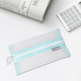 thumbnail image 5 of Yhmxh Pencil Pouch Clear Makeup Bags Nylon Mesh Pen Pouch with Zipper Pencil Case Stationery Storage Bag for Home Office Supplies Cosmetics Travel Accessories (Blue), 5 of 6