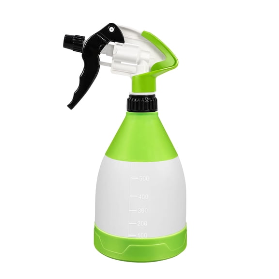 500ml Heavy Duty Acid Alkali Resistant Spray Bottle, 1.5cc Adjustable Nozzle for Mist & Stream, 360° All-Angle Spray Bottles for Car Detailing, Cleaners, Disinfectants & Chemical Solutions, Green
