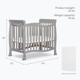 thumbnail image 3 of Dream On Me Piper 4-in-1 Convertible Mini Crib, Pebble Grey, 3 of 9