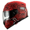 1Storm Motorcycle Full Face Helmet Street Bike Dual Visor/Sun Shield HJAH15 Monster Skull Red