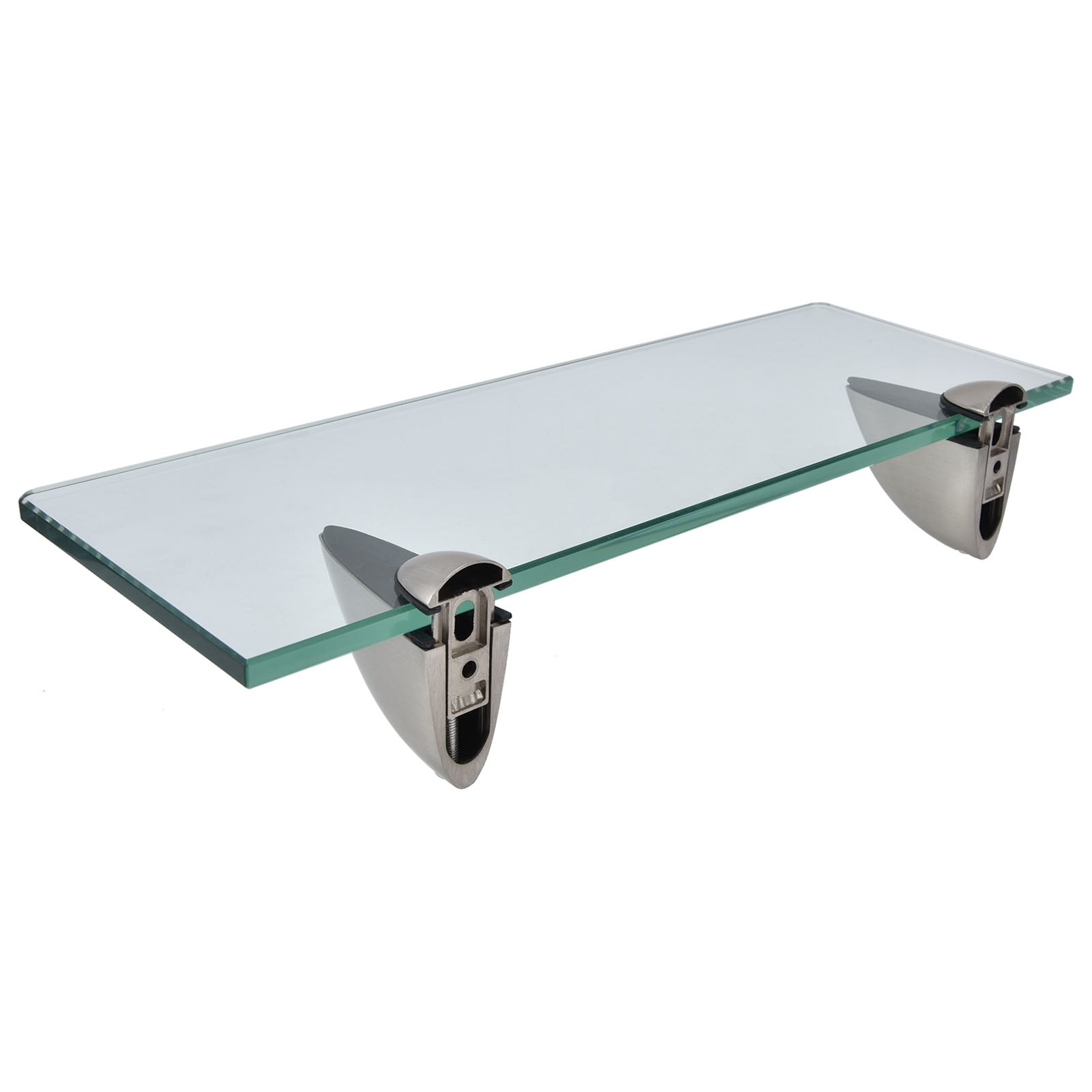 Tebru Bathroom Glass Shelf Wall‑Mounted Zinc Alloy Storage Rack Bathroom Accessory For Home