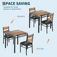 thumbnail image 4 of TEQIN 3-Piece Industrial Dining Table Set For 2, Space Saving Dinette for Kitchen, Dining Room, Small Space w/Steel Frame, Square Kitchen Table Set, Dining Room Table Set for Small Space, Apartment, 4 of 7