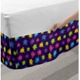 thumbnail image 2 of Creative Bed Skirt, Colour Paint Splashes Pastel Childish Imagination Kids Nursery Theme, Elastic Bedskirt Dust Ruffle Wrap Around for Bedding Decor, 4 Sizes, Purple and Multicolor, by Ambesonne, 2 of 2