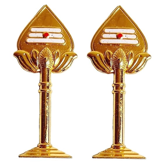 Car Dashboard Vel Idol Metal Lord Muruga’s Vel Golden Statue Showpiece for Pooja Room Home Decor, 6.5 cm, Set of 2