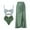 Green-08, variant on Lopeceal Women's One Piece Swimsuit with Cover up Set Beach Wrap Skirt Retro Bikini Set Two Piece Bathing Suit with Cover up