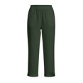 thumbnail image 5 of LEKWK Straight Leg Pants Women Regular Fit Elastic Waist Straight Leg Pants with Pockets Solid Color Casual Pants for Women Comfortable Daily Outfits, 5 of 9