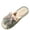 Gray Slippers, variant on Women Satin Bow Pom Pom Decor Ribbed Open Toe Slide Slippers, Soft Warm Winter Indoor Sandals, Sweet Cute Trendy Lightweight Daily Comfort Ladies House Footwear Black 44