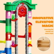 Joyfy 236 Pcs Glowing Marble Run with Motorized Elevator, Construction Building Blocks with 30 Glow in The Dark Marbles, STEM Educational Toys Set for Kids Ages 4-8, Gift for Birthday Christmas