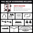 thumbnail image 4 of Forgemus Smith Machine, Multi-Function Power Cage with Dual Pulley Cable Crossover System, 2000LBS All-in-One Squat Rack with Smith Bar and Attachments, Workout Machine for Home Gym, 4 of 10