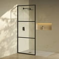 thumbnail image 6 of Claire 34 x 76 Framed Fixed 3/8 in. (10mm) Clear Tempered Glass Shower Door with Black Matte Frame, 6 of 6