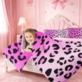 thumbnail image 3 of meiyoeat Pink Cheetah Print Full Size Comforter Sets,Girly Animal Leopard Pattern Bedding Comforter Set For Girl,Reversible,3pcs,1 Comforter and 2 Pillowcases, 3 of 7