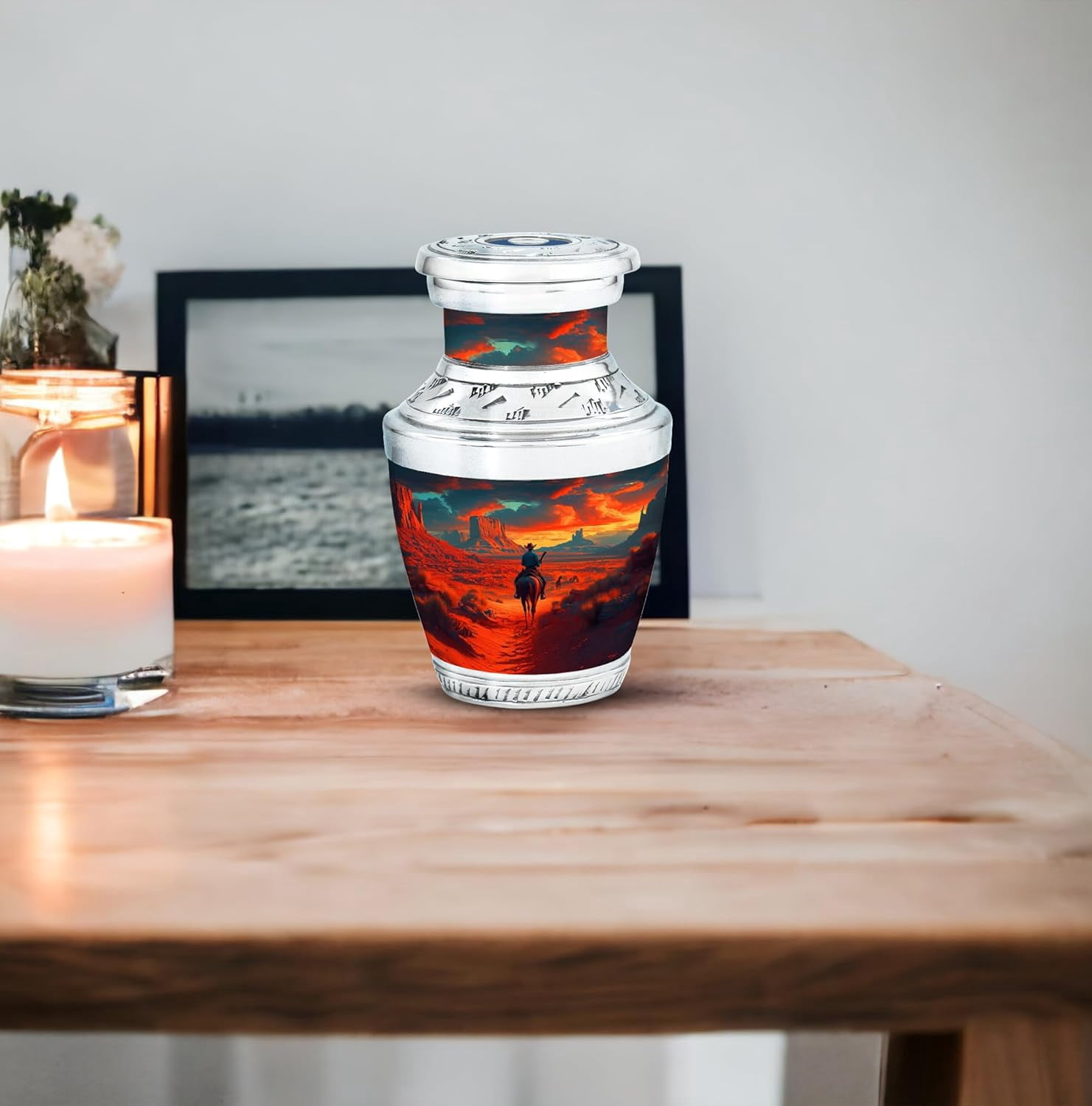 Cowboy Urn - Small Urn for Human Ashes Keepsake - Urn for Ashes Adult Male - Urn for Ashes for Women - Cremation Keepsakes for Ashes - Mini Urns for Human Ashes - Burial Urns -Size 3 Inch, Pack of 2