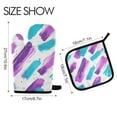 thumbnail image 2 of Yayeee Oven Mitts and Pot Holder Set of 2 Heat Resistant Kitchen Gloves Baking Hot Pad, Purple Drawing, 2 of 5