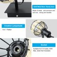 thumbnail image 3 of DingLiLighting Track Ceiling Spotlight, 3-Light Vintage Rotatable Flush Mount Ceiling Light, LED Track Lighting Kit Rattan Caged Wall Light Fixture for Bedroom Cloakroom Hallway Entryway Balcony Porch, 3 of 8