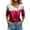 Hot Pink, variant on WREESH Womens Fashion Slim T-Shirts V Neck Print Pullover Button 3/4 Length Sleeve Tops Casual Button-Up Blouse T-Shirt Tops Blouse Black