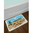thumbnail image 2 of Landscape Bath Mat, Illustration of Windmillnd Hay Bales Harvest Season, Plush Bathroom Decor Mat with Non Slip Backing, 29.5" X 17.5", Pale Brown Earth Yellow, by Ambesonne, 2 of 2