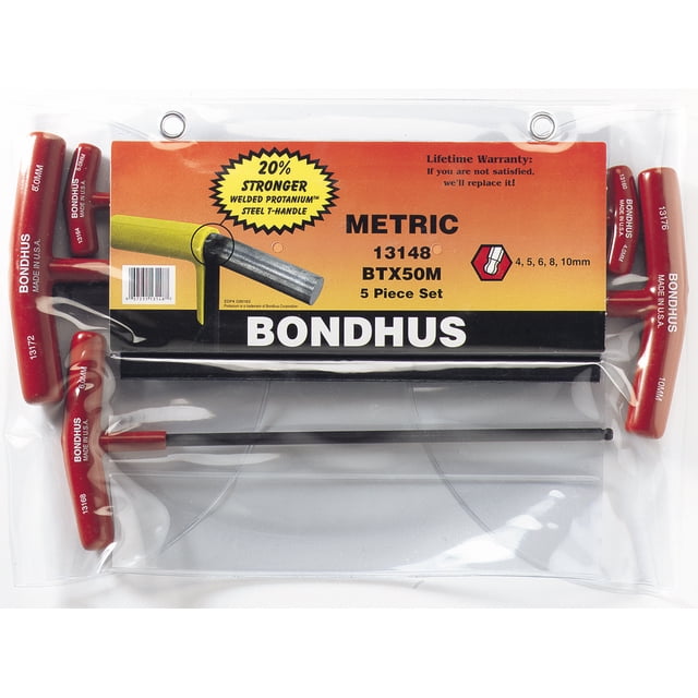 JUEGO DE 5 LLAVES HEX MM EN "T" P/BOLA 4- 10MM. BONDHUS 13148 BONDHUS 13148