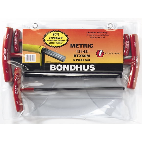 JUEGO DE 5 LLAVES HEX MM EN "T" P/BOLA 4- 10MM. BONDHUS 13148 BONDHUS 13148